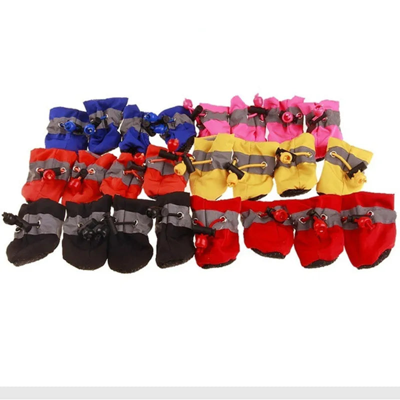 4pcs Waterproof Anti-Slip Pet Dog Shoes