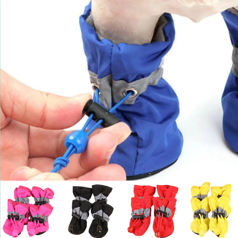 4pcs Waterproof Anti-Slip Pet Dog Shoes