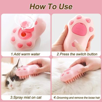 3-in-1 Electric Pet Brush & Grooming Comb