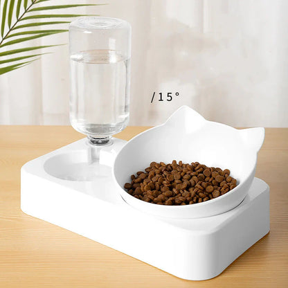 2-in-1 Pet Feeder with Water Dispenser